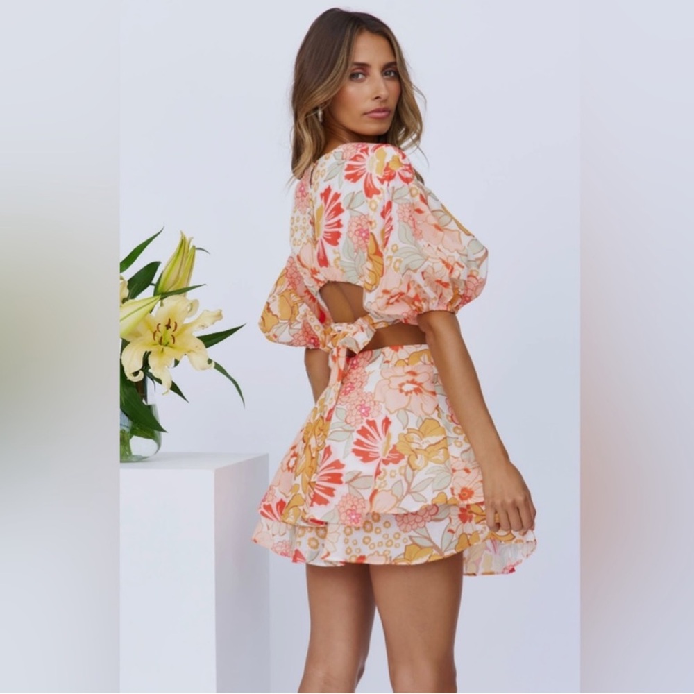 Hello Molly Floral Puff Sleeve Mini Dress